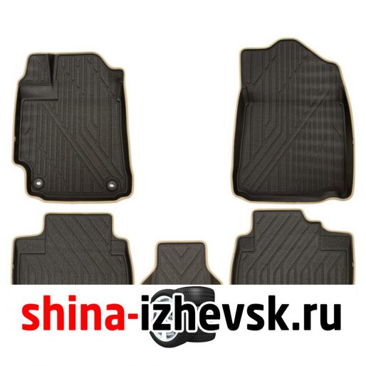 Коврик Коврики KVEST 3D в салон TOYOTA Camry, 2011-2017, XV50, 5 шт. (полистар, черный, бежевый) в Ижевске